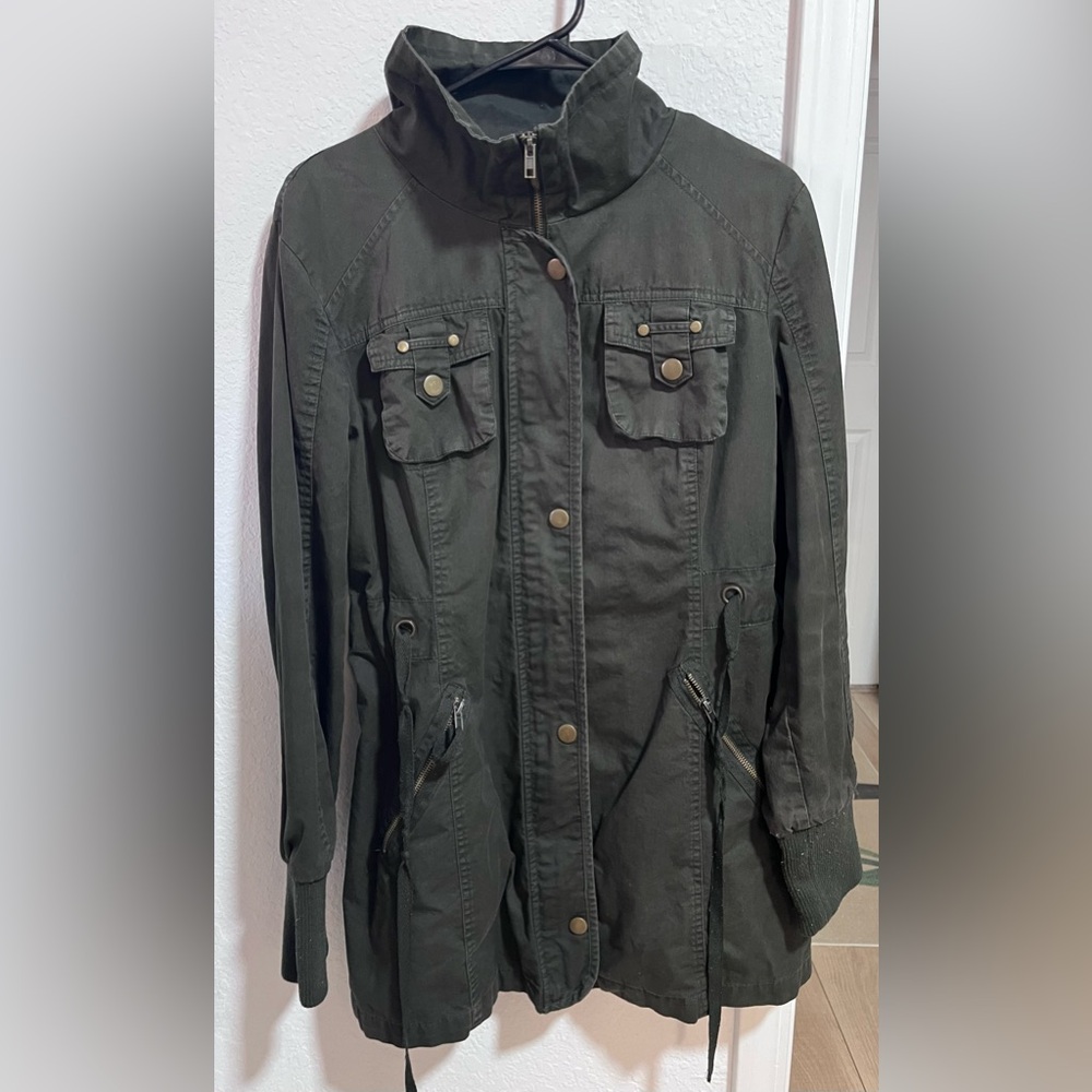 Green Utility Military Style Jacket